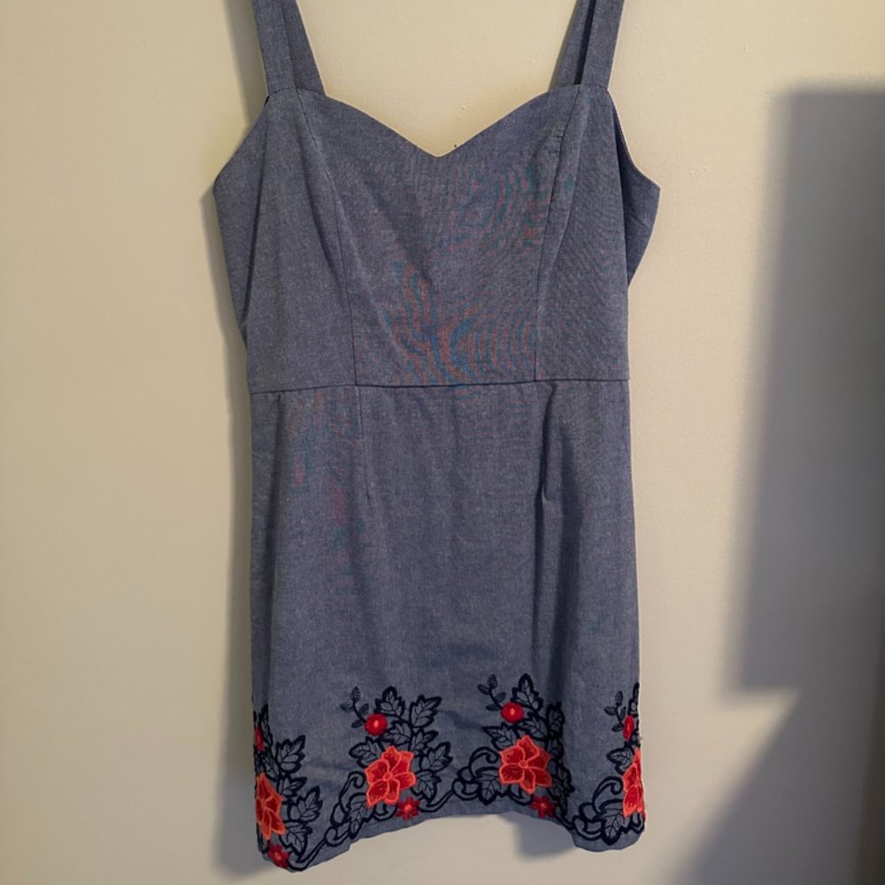 Denim Dress with floral details